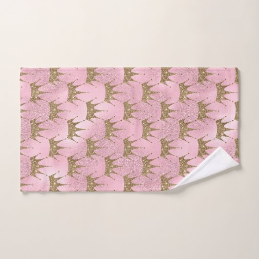 Étincelles blanches à couronne dorée (Serviette à main)