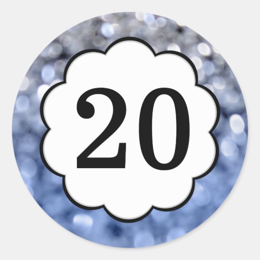 Étincelles - Sticker rond Numéro 20 (Devant)