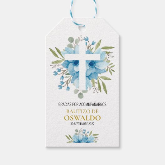 Etiqueta de agradecimiento para bautizo cadeaulabel (Voorkant)