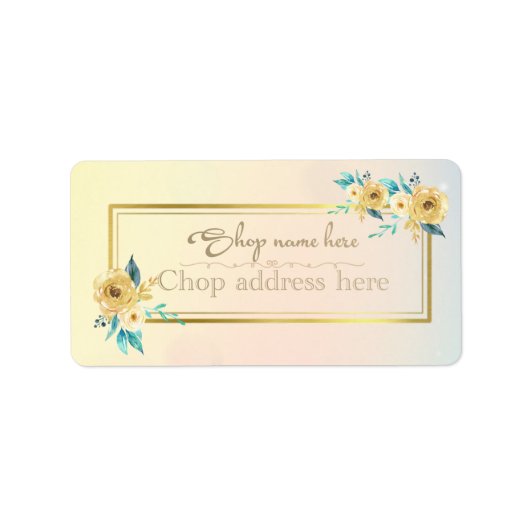 Etiqueta de remitente con rosas etiket (Voorkant)