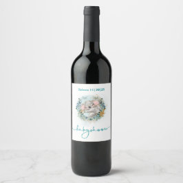 Etiqueta para botella vino Baby Shower Baby Koala Wijn Etiket