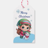 Etiqueta Para Regalo Duendecilla Navideña Cadeaulabel (Voorkant)