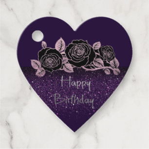 Etiquetas para recuerdos de rosas con purpurina bedankjes labels