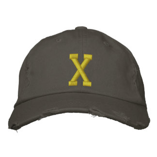Étiqueter la lettre initiale X Casquette de balle