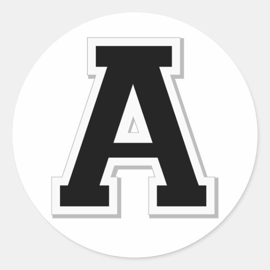 Étiquetez la lettre initiale A en Stickers Noir (Devant)