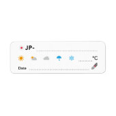 Étiquette ポスクロID・天気・日付シール(日本)ポストクロッシング Postcrossing ラベル (Devant)