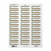 Étiquette 0,75 po x 2,25 po Adresse de retour Cattail/Dragon (Feuille entière)