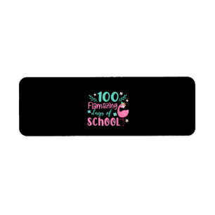 Étiquette 100 Jours De Flamazing De L'École   Flamant rose d