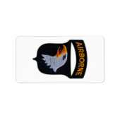 Étiquette 101e ABN Airborne hurlant Aigles Veterans LRRP (Devant)