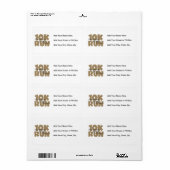 Étiquette 10 000 Tan Sport Course (Feuille entière)