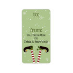 Étiquette 11 TO/FROM Gift Tags, Changeable Background Color<br><div class="desc">Personalized TO/FROM vend tags labels with whimsical and solive Christmas onze legs. The green background color can be change to coordinate with your holiday scheme as well as the text style,  size,  color and placement.</div>