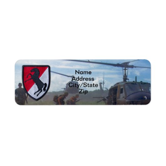 Étiquette 11e régiment blindé de cavalerie ACR guerre du Vie (Devant)