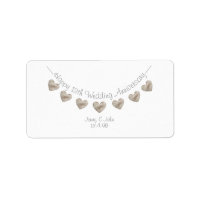 13ème Mariage Anniversaire coeur de dentelle étiqu