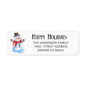 Étiquette 150 Retro Snowman Holiday Return Address Label  (Devant)