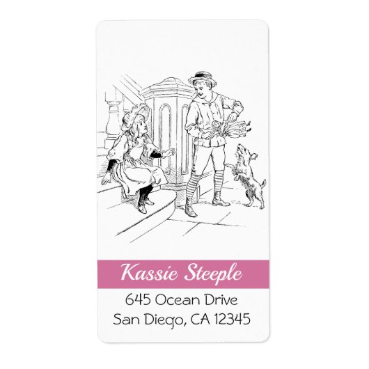 Étiquette 1800 Art Boy Teasing a Girl With Her Doll (Devant)