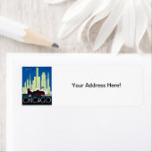 Étiquette 1930 Visit Chicago Poster (En situation)