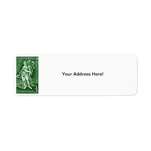 Étiquette 1958 Jardinage + Timbre d'horticulture (Devant)