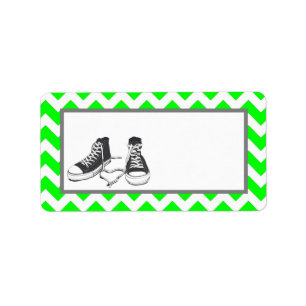 Étiquette 1,25 po x 2,75 po Adresse postale Baskets adolesce