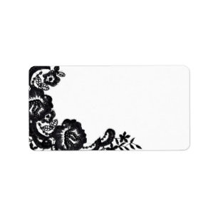 Étiquette 1,25 po x 2,75 po Adresse postale Black Lace Damas