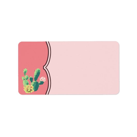 Étiquette 1,25 po x 2,75 po Adresse postale Bohemian Cactus  (Devant)