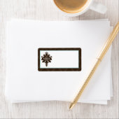 Étiquette 1,25 po x 2,75 po Adresse postale Brown Damask (En situation)