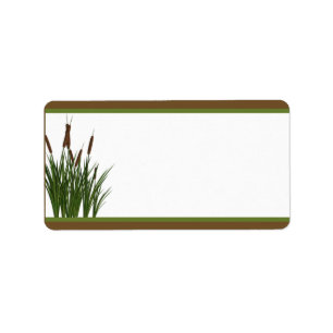 Étiquette 1,25 po x 2,75 po Adresse postale Cattail/Dragonfl