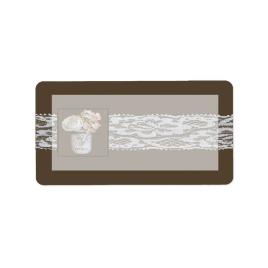 Étiquette 1,25 po x 2,75 po Adresse postale des bocaux Mason (Devant)