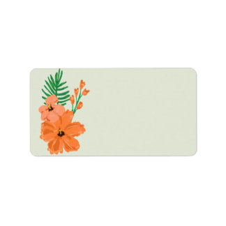 Étiquette 1,25 po x 2,75 po Adresse postale Fleur Hibiscus d