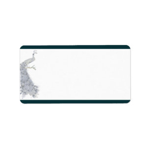 Étiquette 1,25 po x 2,75 po Adresse postale Peacock/Flower B
