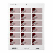 Étiquette 1,25 po x 2,75 po Adresse postale Rose crâne goth (Feuille entière)