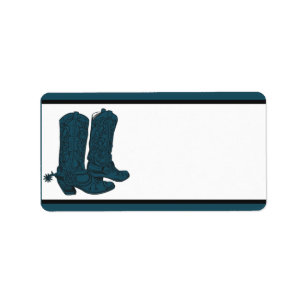Étiquette 1,25 po x 2,75 po Adresse postale Western Blue Cow