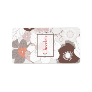Étiquette 1,25 po x 2,75 po Hershey's Coral Pink Brown Flora