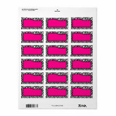 Étiquette 1,25 po x 2,75 po rose-chaud Zebra Adresse postale (Feuille entière)