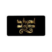 Étiquette 2018 en Typographie d'écriture manuscrite Black Go (Devant)