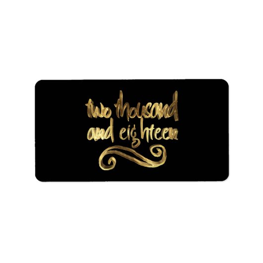 Étiquette 2018 en Typographie d'écriture manuscrite Black Go (Devant)