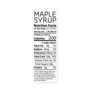 Étiquette 2021 Retour Adresse Sirop d'érable Nutrition Blanc