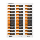 Étiquette 2024 Bold Croquis Moderne Orange Adresse de gradua (Feuille entière)