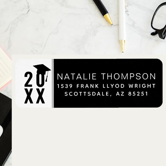 Étiquette 2024 Graduation Faire-part Partie Adresse de retou