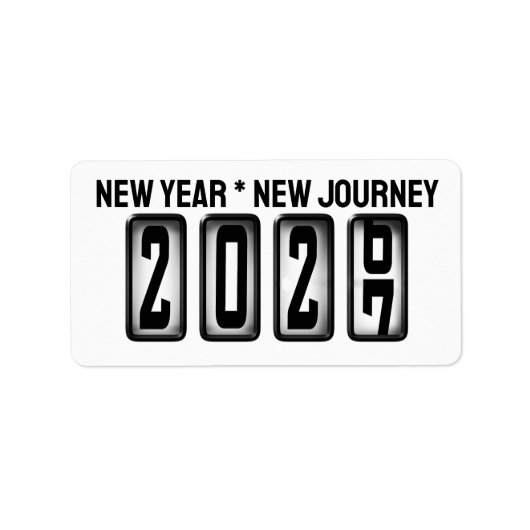 Étiquette 2027 Odomètre Nouvel An (Devant)