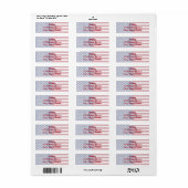 Étiquette 250e anniversaire de l'Amérique avec le drapeau de (Feuille entière)
