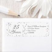 Étiquette 25e Anniversaire de Mariage Argent Paillettes de C (En situation)