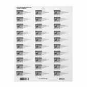 Étiquette 2 Chevaux neige debout sous un arbre (Feuille entière)