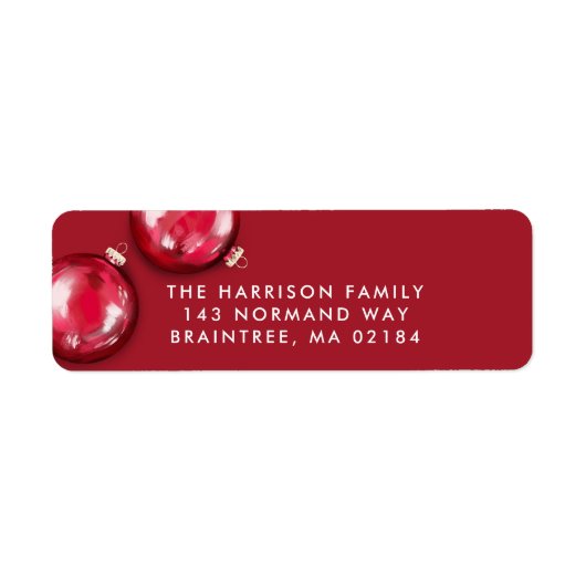 Étiquette 2 Red Festive Noël Ornaments (Devant)