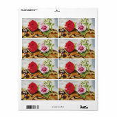 Étiquette 2 tableaux rose (Feuille entière)