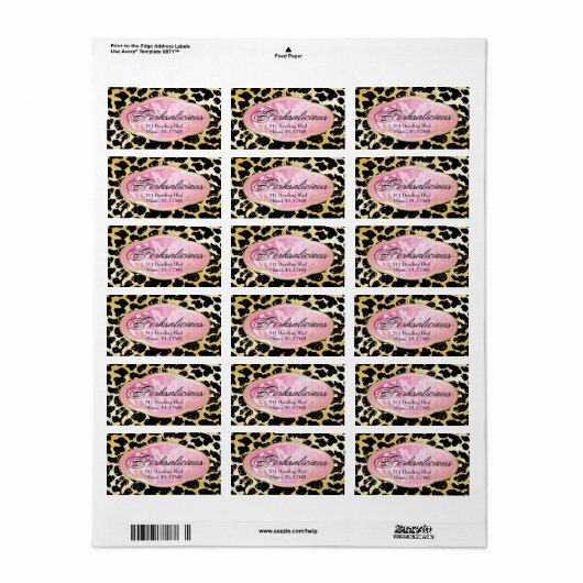 Étiquette 311 Boutique Bodacious Leopard (Feuille entière)