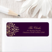 Étiquette 311 Dazzling Damask Gold Ivory Deep Purple (En situation)