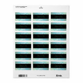 Étiquette 311-Dazzling Damask Turquoise & Lime Black (Feuille entière)