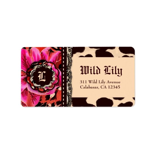 Étiquette 311 Lys Sauvages Leopard rose (Devant)