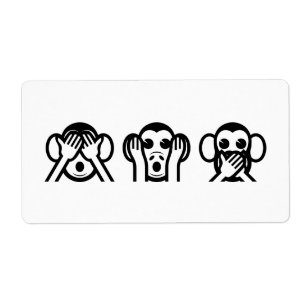 Étiquette 3 singes sages Emoji