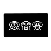 Étiquette 3 Singes Sages Emoji (Devant)